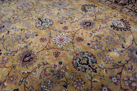 Hand-Knotted Mashad Palace Rug From India