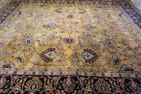 Hand-Knotted Mashad Palace Rug From India
