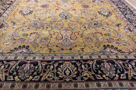 Hand-Knotted Mashad Palace Rug From India