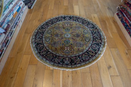 Hand-Knotted Mashad Palace Rug From India