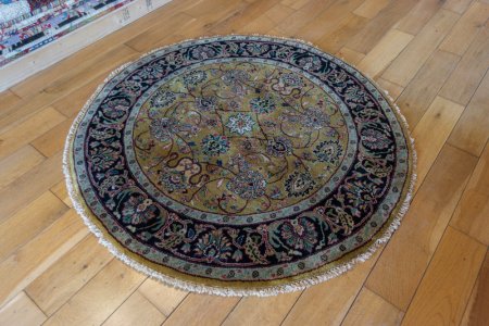 Hand-Knotted Mashad Palace Rug From India