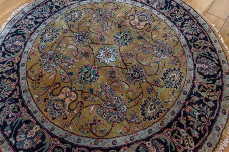 Hand-Knotted Mashad Palace Rug From India