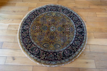 Hand-Knotted Mashad Palace Rug From India