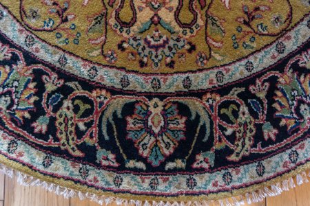 Hand-Knotted Mashad Palace Rug From India