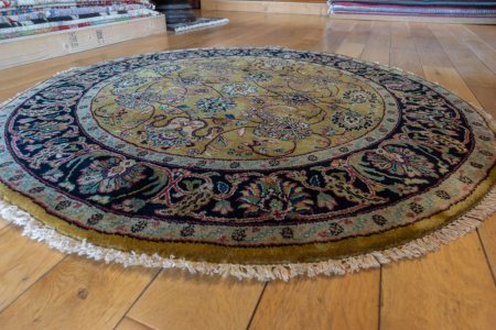 Hand-Knotted Mashad Palace Rug From India