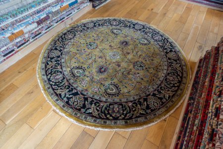 Hand-Knotted Mashad Palace Rug From India