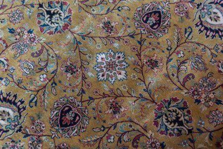 Hand-Knotted Mashad Palace Rug From India