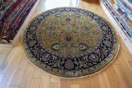 Hand-Knotted Mashad Palace Rug From India