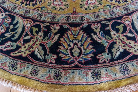 Hand-Knotted Mashad Palace Rug From India