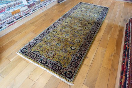 Hand-Knotted Mashad Palace Runner From India