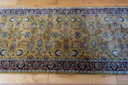 Hand-Knotted Mashad Palace Runner From India