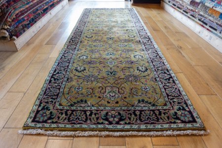 Hand-Knotted Mashad Palace Runner From India