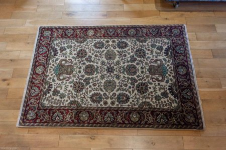 Hand-Knotted Mashad Palace Rug From India