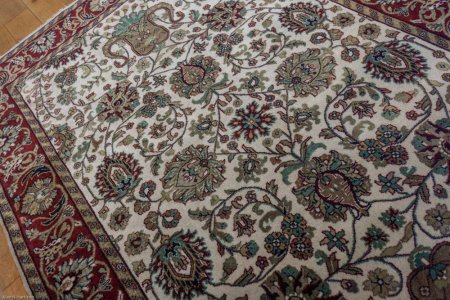 Hand-Knotted Mashad Palace Rug From India