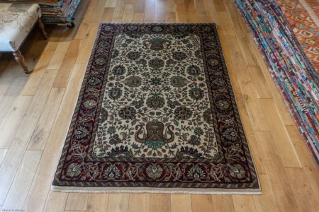 Hand-Knotted Mashad Palace Rug From India