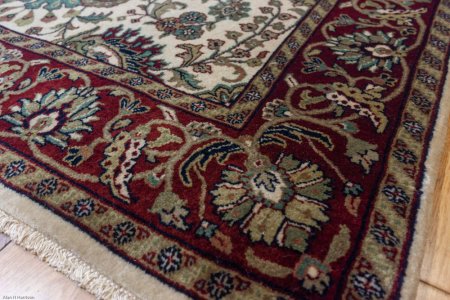 Hand-Knotted Mashad Palace Rug From India