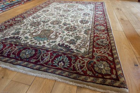 Hand-Knotted Mashad Palace Rug From India