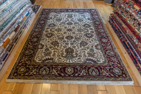 Hand-Knotted Mashad Palace Rug From India