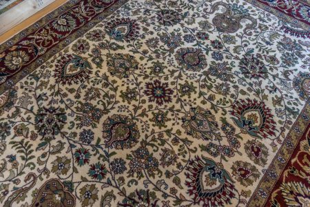 Hand-Knotted Mashad Palace Rug From India