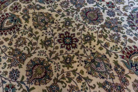 Hand-Knotted Mashad Palace Rug From India