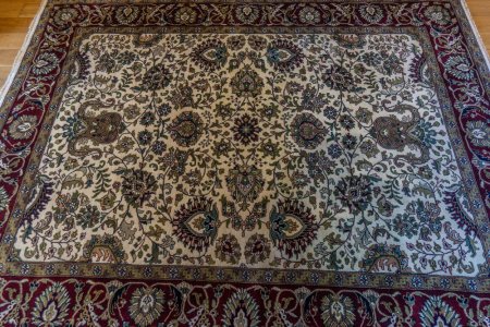 Hand-Knotted Mashad Palace Rug From India