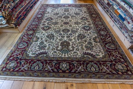 Hand-Knotted Mashad Palace Rug From India
