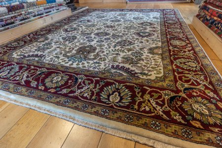 Hand-Knotted Mashad Palace Rug From India