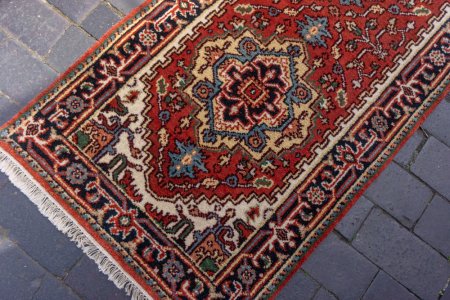 Hand-Knotted Indo Serapi Runner From India
