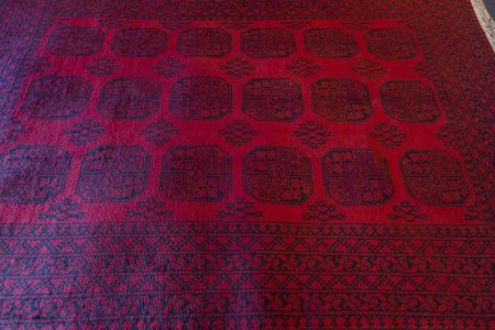 Hand-Knotted Aqcha Rug From Afghanistan