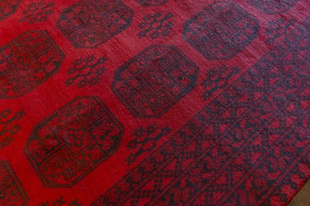 Hand-Knotted Aqcha Rug From Afghanistan