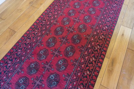 Hand-Knotted Aqcha Rug From Afghanistan
