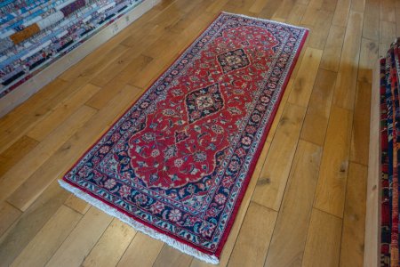 Hand-Knotted Kashan Runner From Iran (Persian)