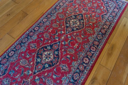 Hand-Knotted Kashan Runner From Iran (Persian)
