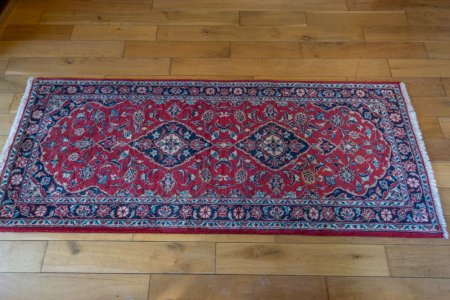 Hand-Knotted Kashan Runner From Iran (Persian)