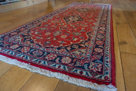 Hand-Knotted Kashan Runner From Iran (Persian)