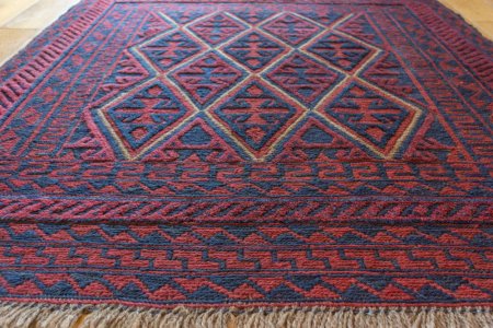 Hand-Knotted Mushwani Rug From Afghanistan
