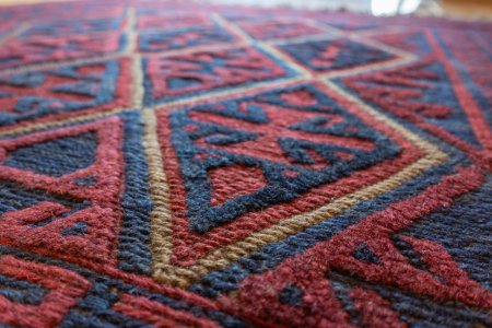 Hand-Knotted Mushwani Rug From Afghanistan