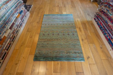 Hand-Knotted Modern Afghan Rug From Afghanistan
