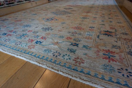Hand-Knotted Kazak Rug From Afghanistan