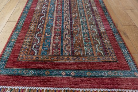 Hand-Knotted Khorjin Runner From Afghanistan