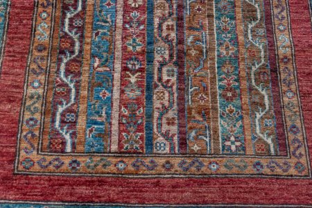 Hand-Knotted Khorjin Runner From Afghanistan