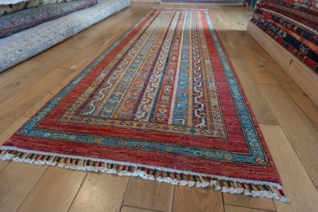 Hand-Knotted Khorjin Runner From Afghanistan