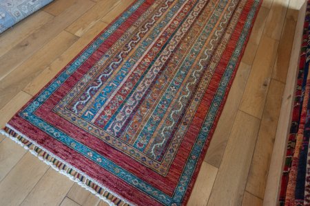 Hand-Knotted Khorjin Runner From Afghanistan