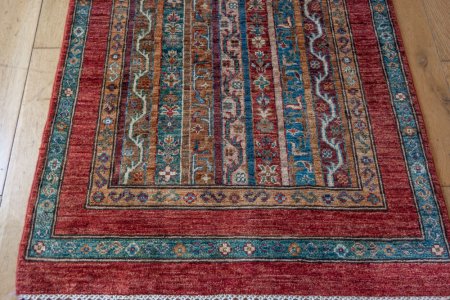 Hand-Knotted Khorjin Runner From Afghanistan