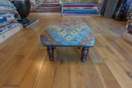 Hand-Made Mazar Kilim Footstool From Afghanistan