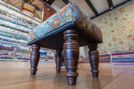 Hand-Made Mazar Kilim Footstool From Afghanistan