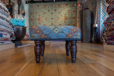 Hand-Made Mazar Kilim Footstool From Afghanistan