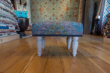 Hand-Made Mazar Kilim Footstool From Afghanistan
