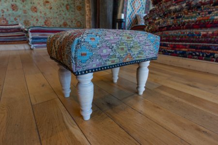 Hand-Made Mazar Kilim Footstool From Afghanistan