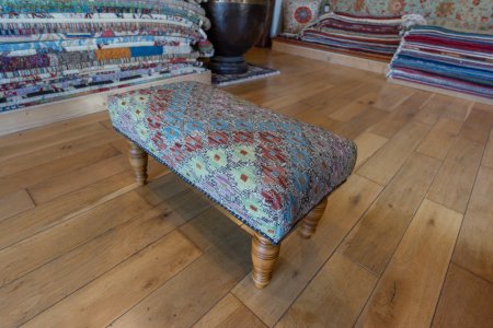 Hand-Made Mazar Kilim Footstool From Afghanistan